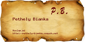 Pethely Bianka névjegykártya